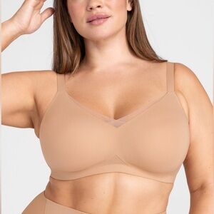 HoneyLove Bra Liftwear Crossover Wireless Sand Tan Women’s Size 2X 42 C/D